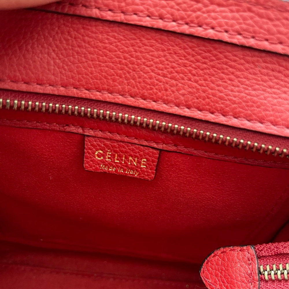 Authentic Celine Nano Luggage Red Bag Crossbody - Picture 12 of 15